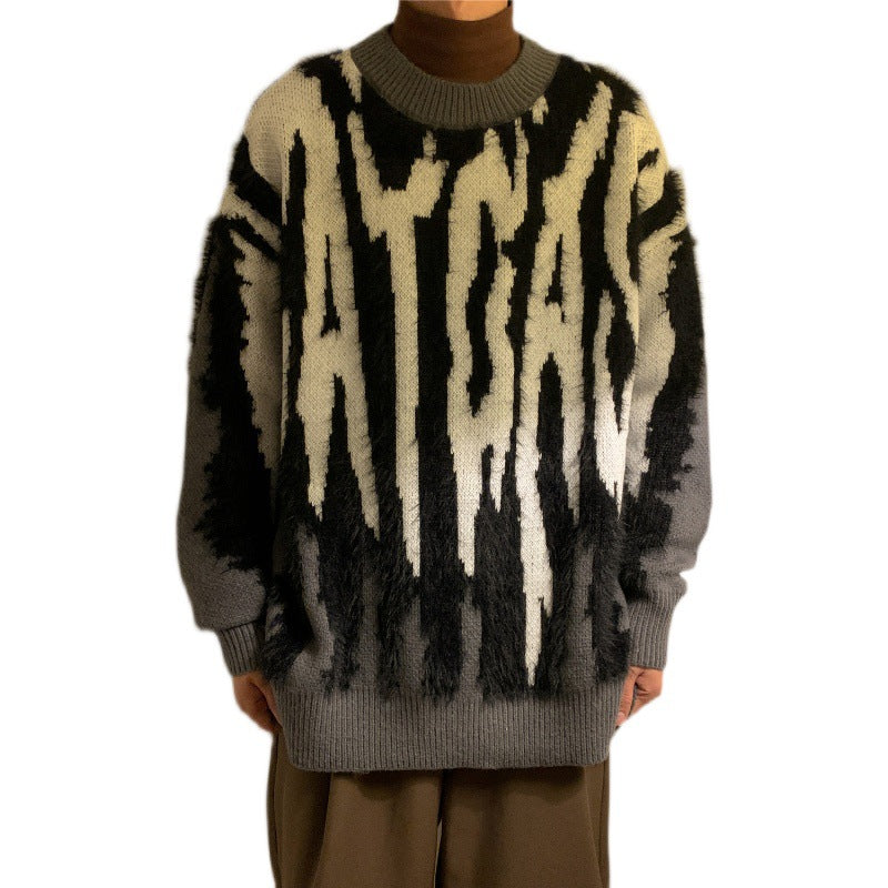 Thickened Crew Neck Loose Pullover Sweater | Streetwear