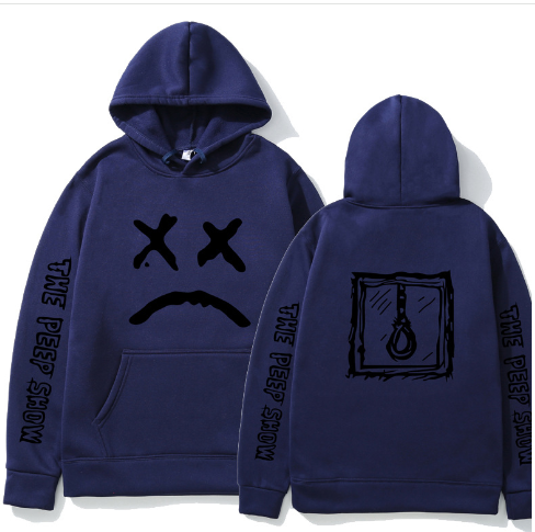 Korean Printed Long Sleeve Slouchy Hoodie | Streetwear