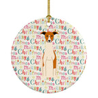 Merry Christmas Whippet Ceramic Ornament