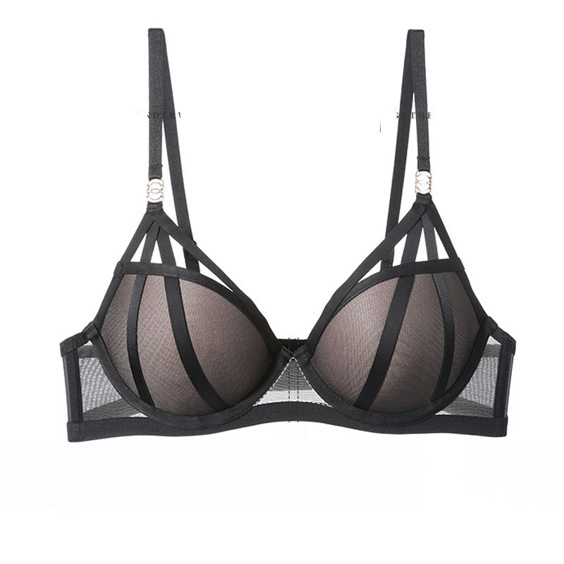 French Style Sexy Lace-up Underwire Bra Set for Women
