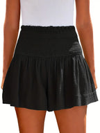 Boho High Waist Ruched Skorts - Women's Summer Shorts