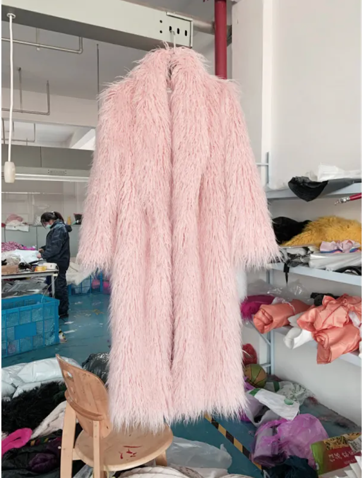 Women's Winter Leather Fur Coat