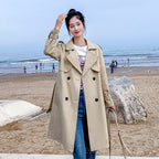 Mid-Length Solid Color Loose Casual Windbreaker Vest