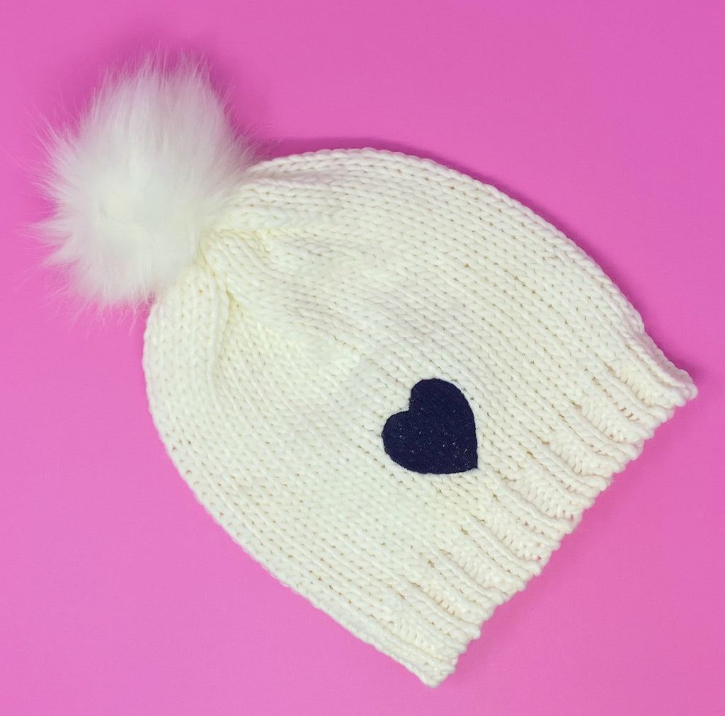 True To Your Heart Cozy Knit Beanie | Embroidered Cap