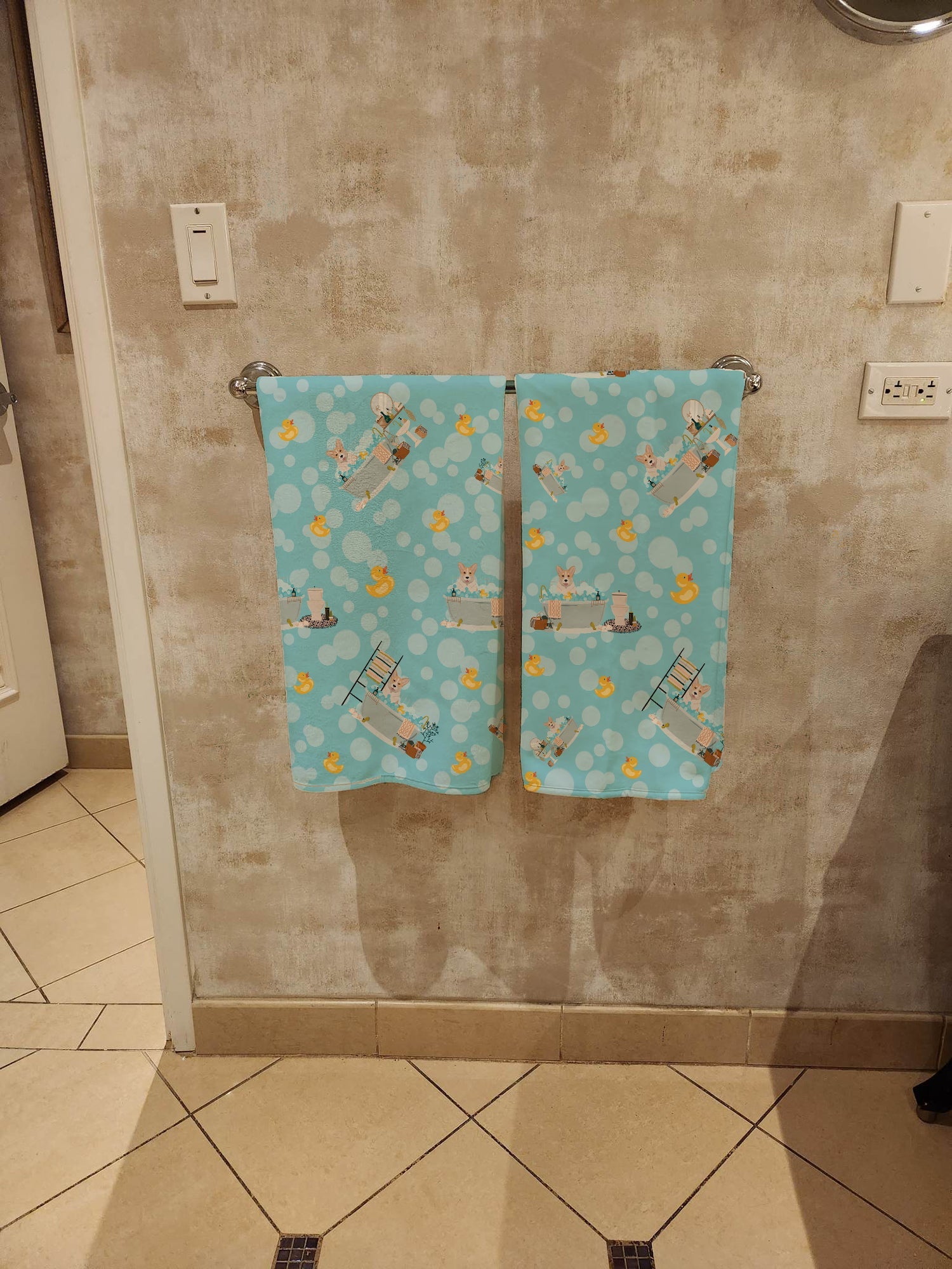 Fawn Cardigan Corgi Bath Towel Large