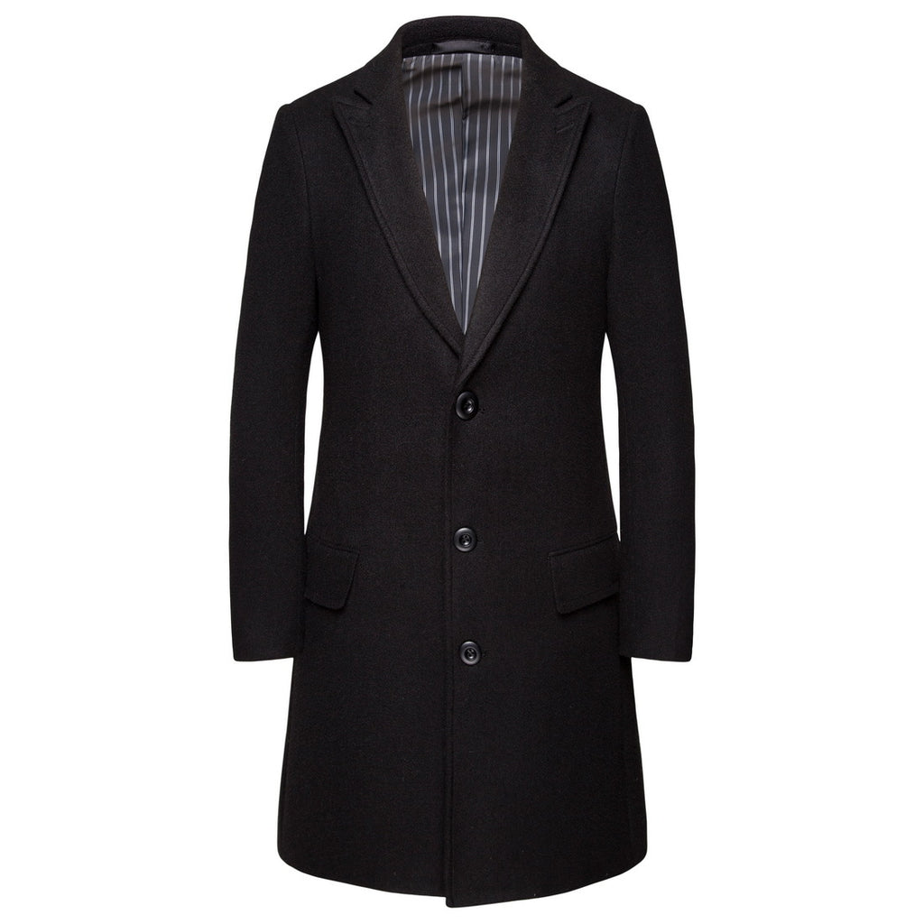 Men's Oversized Medium Length Woolen Coat