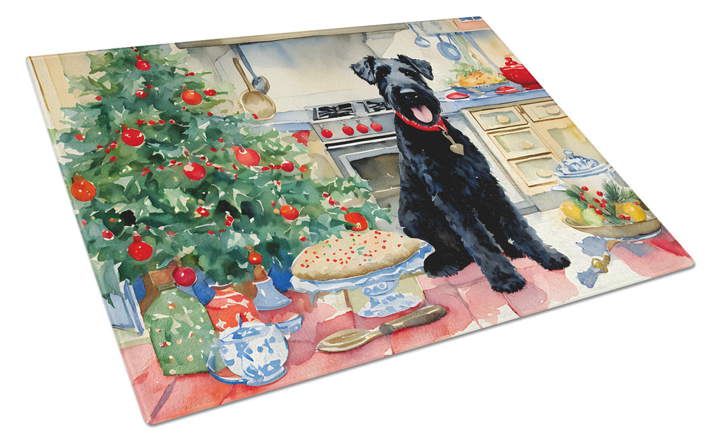 Kerry Blue Terrier Christmas Cookies Glass Cutting Board
