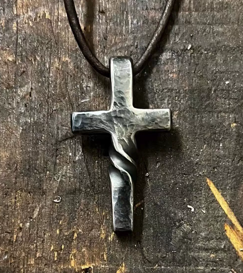 Hammered Christian Cross Pendant Necklace | Christian Jewelry