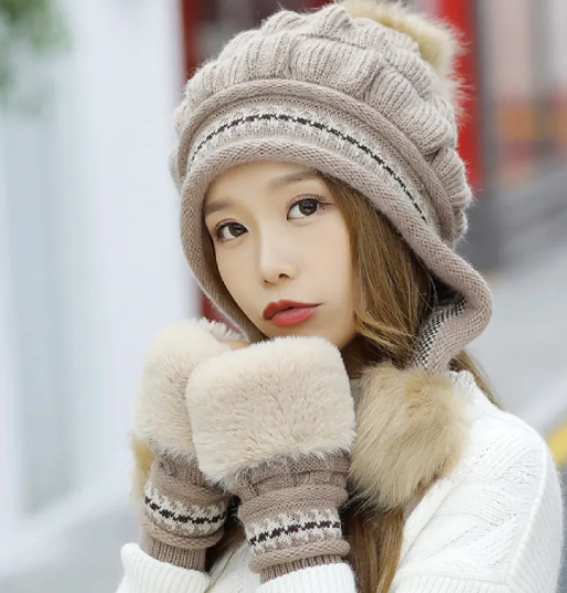 Cozy Fleece Ear Flap Beanie | Embroidered Cap