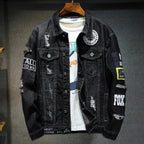 High-Quality Ripped Denim Jacket for Men and Women