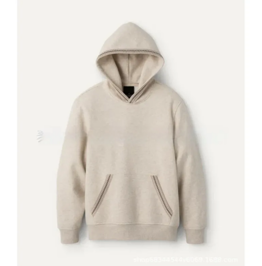 Fleece-Lined Hooded Earth Tone Pullover