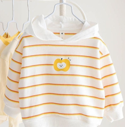 Striped Women's Sweater with Round Neck and Long Sleeves