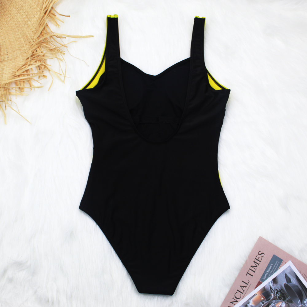 Women's Vintage Striped Backless One-Piece Swimsuit