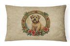Wheaten Terrier Christmas Flowers Throw Pillow