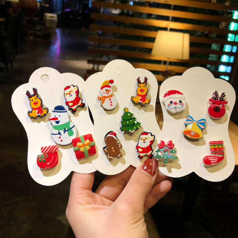 Christmas Cartoon Brooch, Cute Cardigan Pin