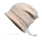 Women's Warm Pullover Hat with Drawstring Design | Streetwear