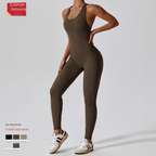 High Elasticity Women's Yoga Bodysuit with Open Back
