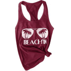 BEACH'IN Palm Sunglasses Racerback Tank Top