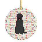 Merry Christmas Black Russian Terrier Ceramic Ornament