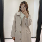 Trendy Women's Coat in Popular Thin Woolen Fabric