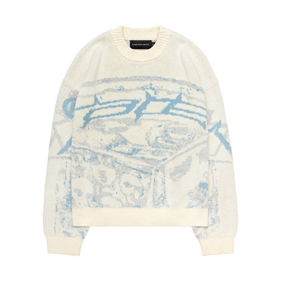 Commuter Printed Round Neck Sweater