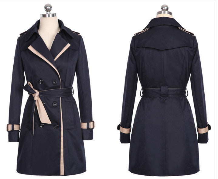 Ladies Autumn Winter Long Trench Coat for Women