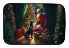Doberman Pinscher and Santa Claus Dish Drying Mat