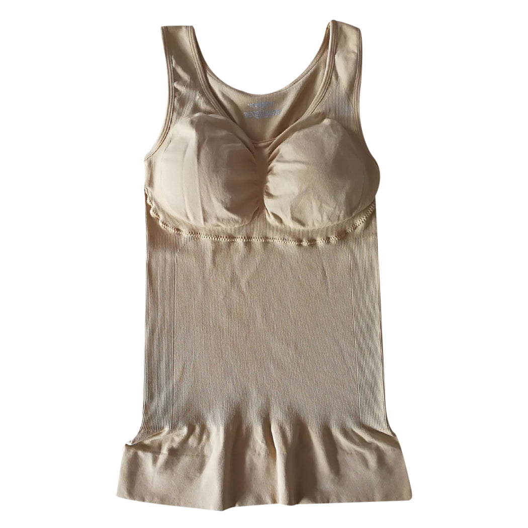 Long Layered Tank Top with Chest Padding