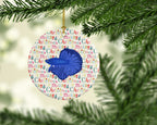 Delta Tail Betta Fish Christmas Ceramic Ornament