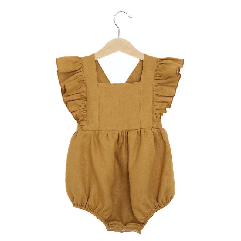 Cotton Linen Triangle Bodysuit for Girls (Romper)