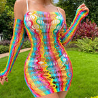 CS11 Rainbow Color Lingerie and Skirt Set (3 Pieces)