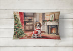 Basset Hound Christmas Throw Pillow