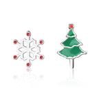 Enamel Stud Earrings - Cute Christmas Reindeer Design