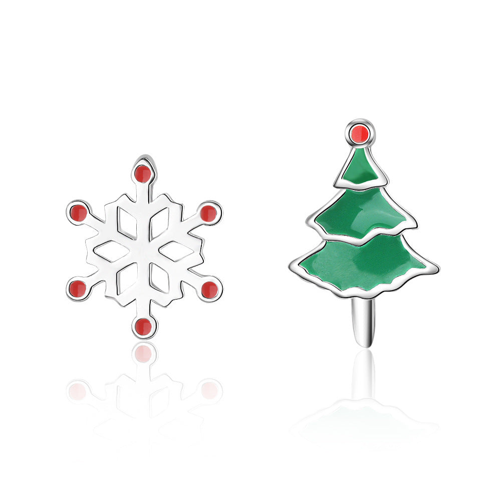 Enamel Stud Earrings - Cute Christmas Reindeer Design