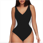 Deep V Colorblock One-Piece Swimsuit