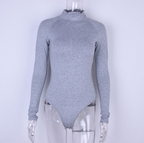 Autumn New Sexy Solid Color Long Sleeve Bodysuit Top
