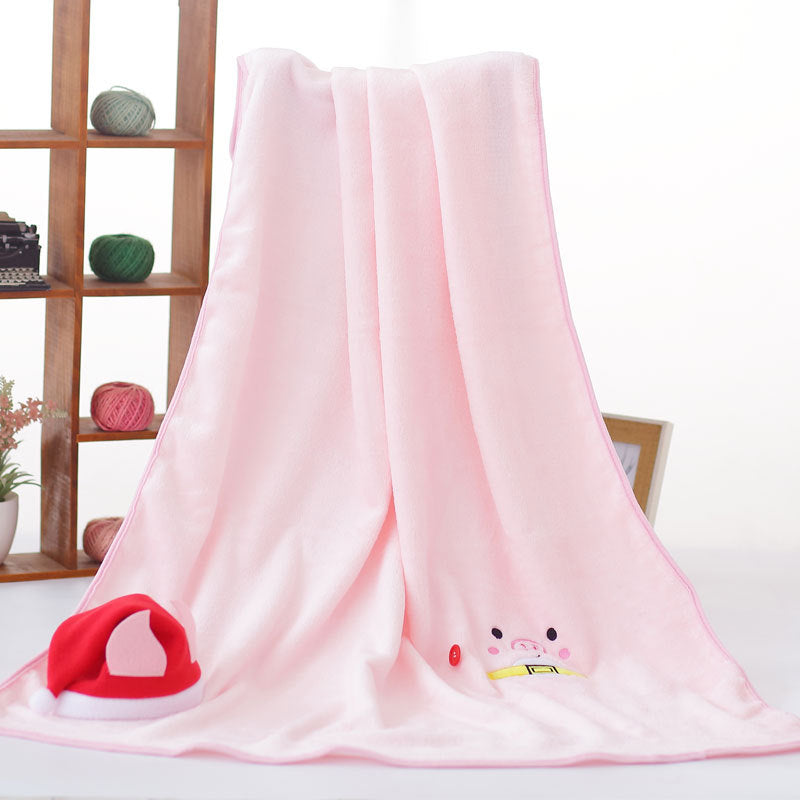 Christmas Reindeer Snowman Pig Hat Fleece Blanket | Embroidered Cap