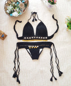 Vintage Handmade Crochet Bikini Beachwear Set for Women