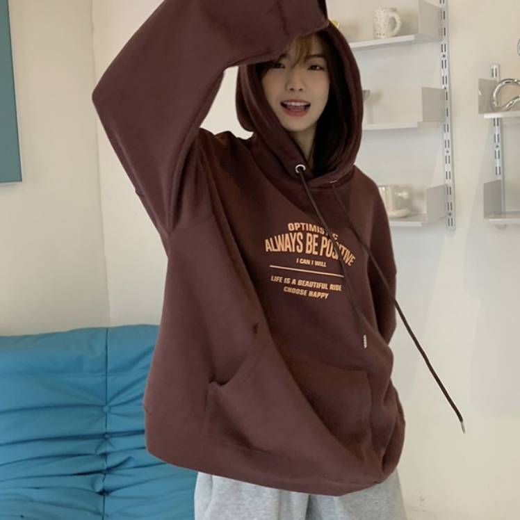 All-Match Letter Print Hooded Pullover Sweater | Streetwear