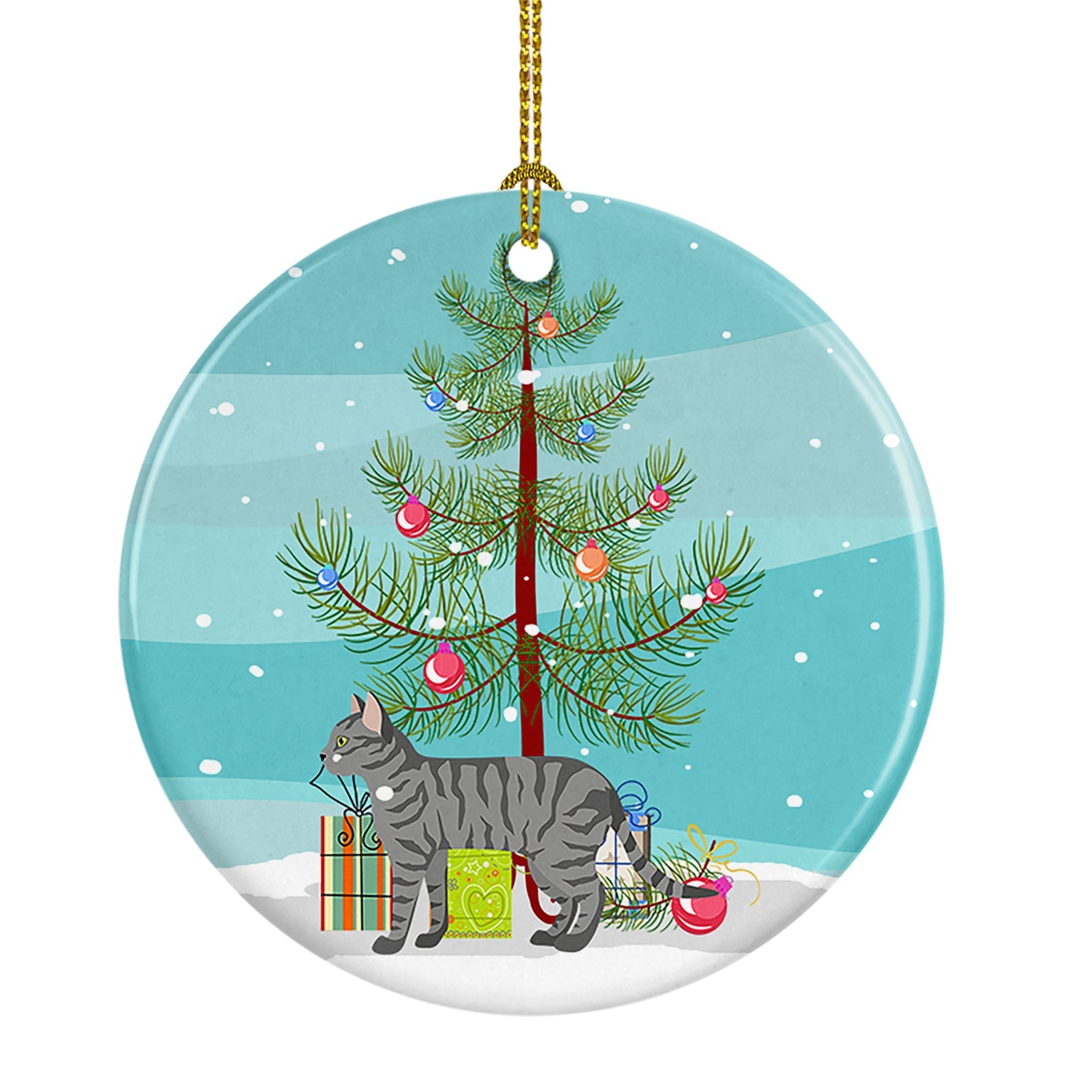 Dragon Li Cat Christmas Ceramic Ornament