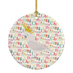 Cockatoo Christmas Ceramic Ornament