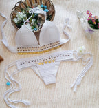 Vintage Handmade Crochet Bikini Beachwear Set for Women