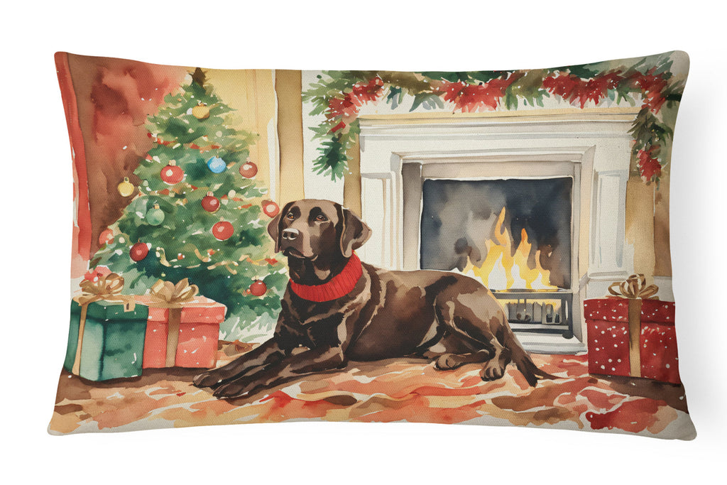 Labrador Retriever Cozy Christmas Throw Pillow