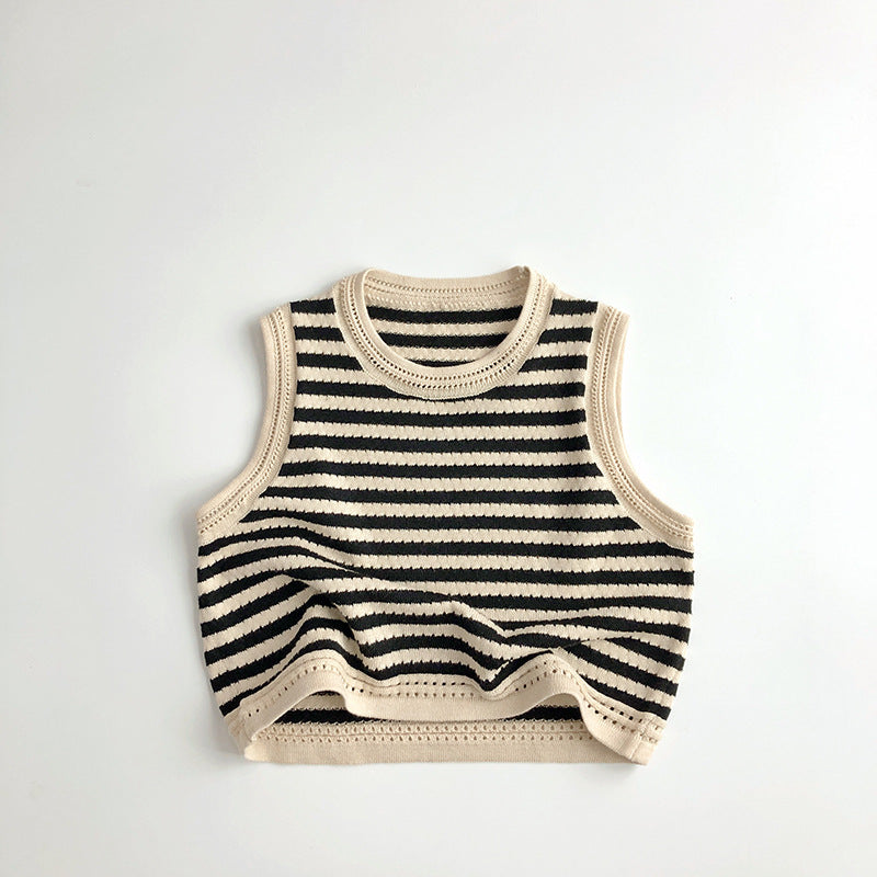 Vintage Striped Pullover Vest for Kids