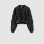 Vintage Wash Fleece V-neck Hoodie | Streetwear