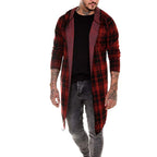 Men's Mid-Length Windbreaker Trench Coat with Lapel