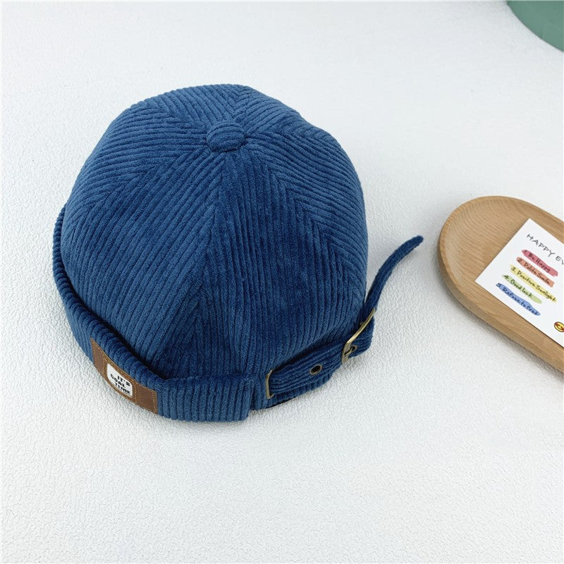 Trendy Japanese Sailor Corduroy Button Top