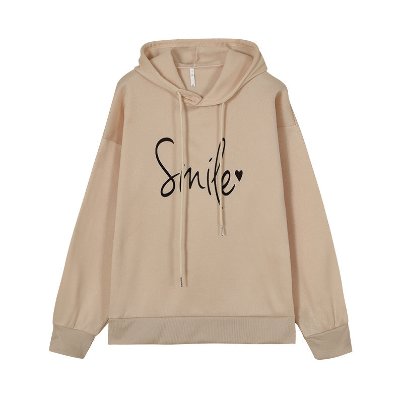 Smile Hoodie - Brie - Yellow, Casual Long Sleeve Top | Streetwear