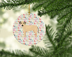 Sato Dog Merry Christmas Ceramic Ornament