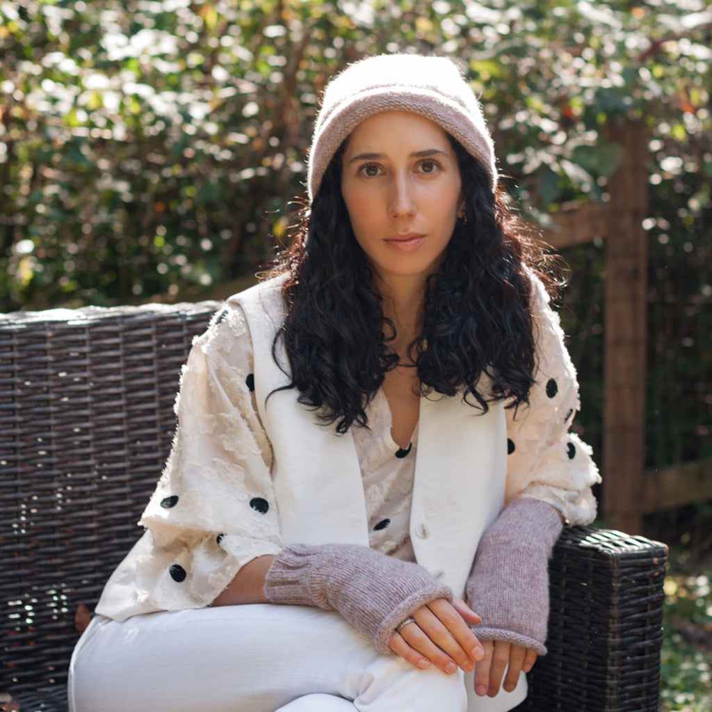 Blush Essential Knit Alpaca Beanie | Embroidered Cap